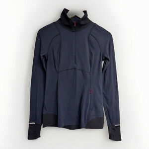 Lululemon Runderful 1/2 Zip High Neck Pullover Navy Black Red US Size 6